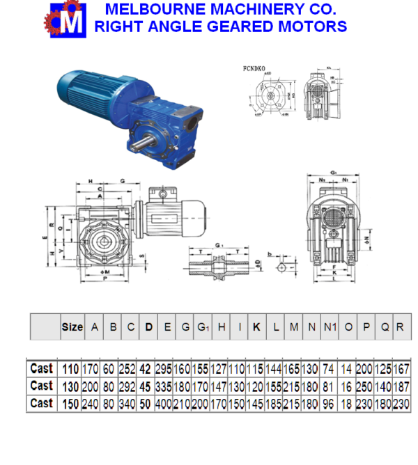 Right Angle Geared Motors Mmv150 11kw 60rpm Service Factor 10
